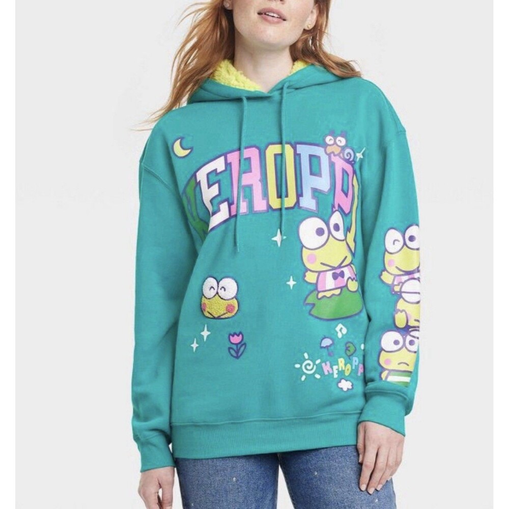 Sanrio Women's Sanrio Keroppi Graphic Pullover Hoodie Sweatshirt Sz XL